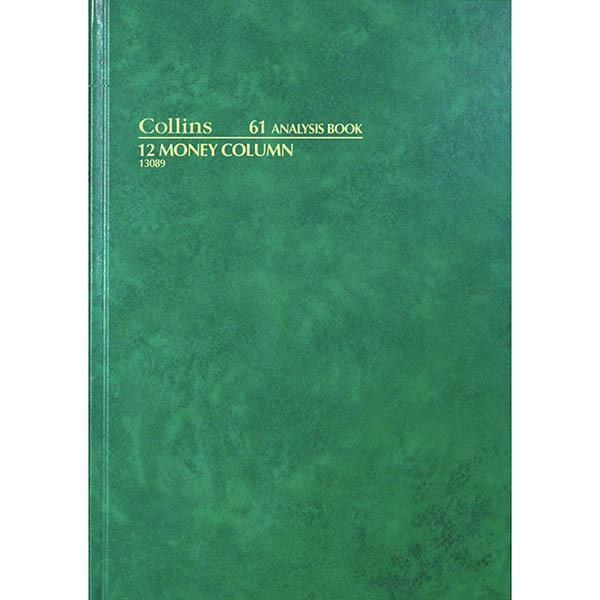 Collins 61 Series Analysis Book 12 Money Column 84 Leaf A4 Green 13089 - SuperOffice