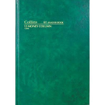 Collins 61 Series Analysis Book 13 Money Column 84 Leaf A4 Green 13096 - SuperOffice