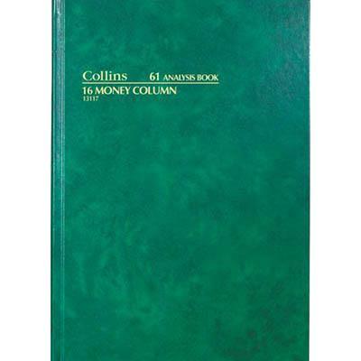 Collins 61 Series Analysis Book 16 Money Column 84 Leaf A4 Green 13117 - SuperOffice