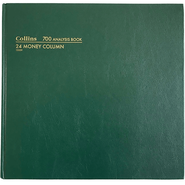 Collins 700 Series Analysis Book 24 Money Column MC 96 Leaf A3.5 Green 13259 - SuperOffice