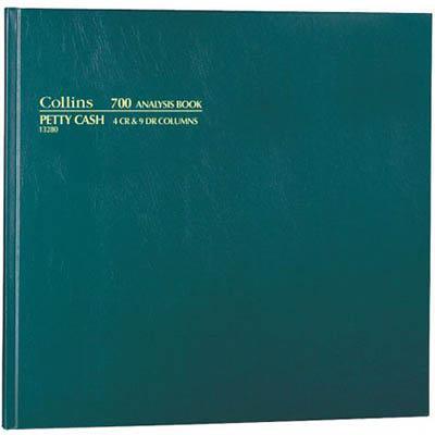 Collins 700 Series Analysis Book Petty Cash 4 Cr / 9 Dr Columns 96 Leaf A3.5 Green 13280 - SuperOffice