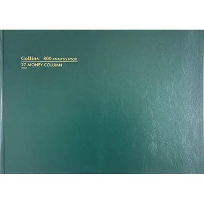 Collins 800 Series Analysis Book 27 Money Column 96 Leaf A3 Green 13245 - SuperOffice