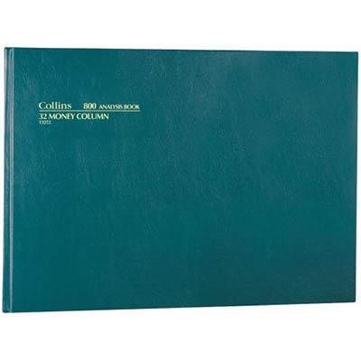 Collins 800 Series Analysis Book 32 Money Column 96 Leaf A3 Green 13252 - SuperOffice