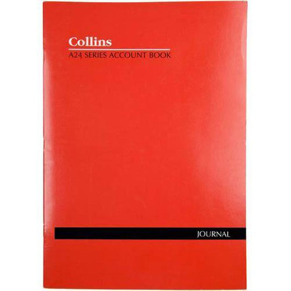 Collins A24 Series Account Book Journal Feint Ruled Stapled 24 Leaf A4 Red 10202 - SuperOffice