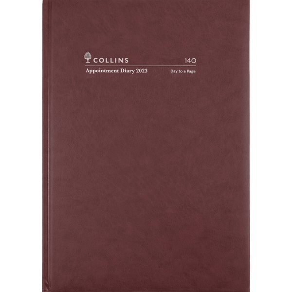 Collins A4 Day to Page 2023 Appointment Diary Burgundy Planner 140F 140.P78 (2023) - SuperOffice