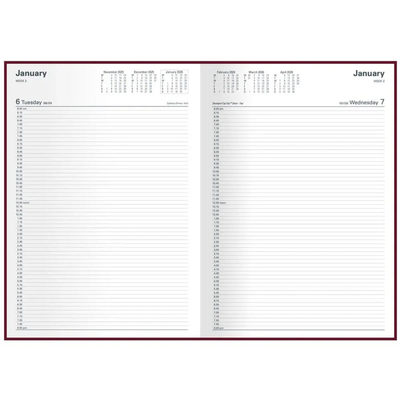 Collins A4 Day to Page 2026 Appointment Diary Burgundy 140.P78 140.P78-26 - SuperOffice