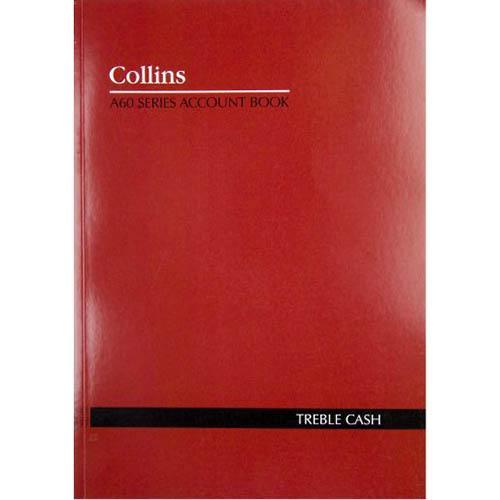 Collins A60 Series Account Book 3 Money Column Treble Cash 60 Leaf A4 Red 10303 - SuperOffice