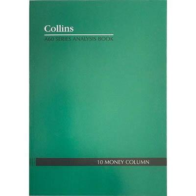 Collins A60 Series Analysis Book 10 Money Column Feint Ruled Stapled 60 Leaf A4 Green 10310 - SuperOffice