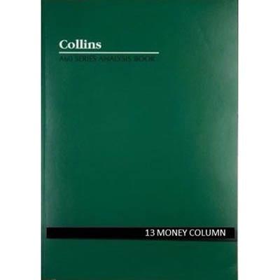 Collins A60 Series Analysis Book 13 Money Column Feint Ruled Stapled 60 Leaf A4 Green 10313 - SuperOffice