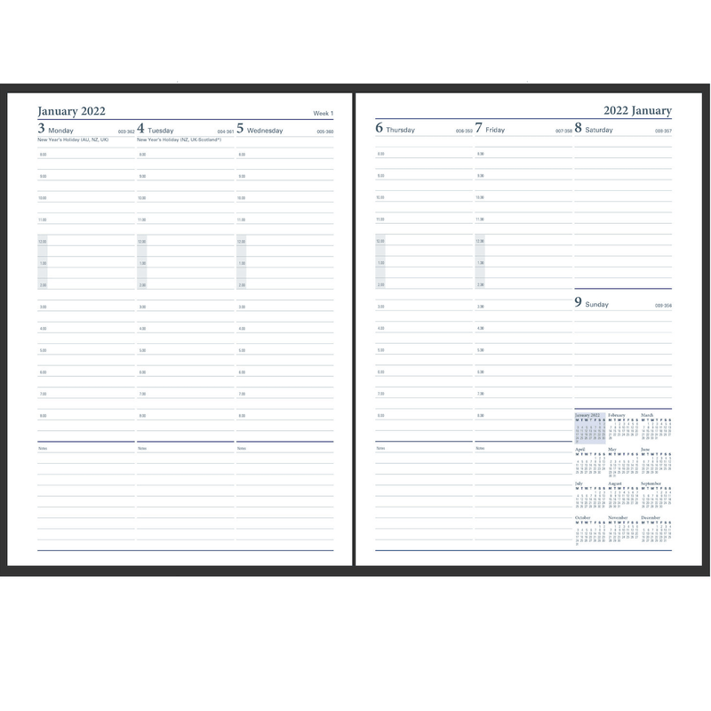 Collins Debden 2022 Classic Diary With Appointments Week To View Manager Black Gold 121O.U99-22 (CLASSIC) - SuperOffice