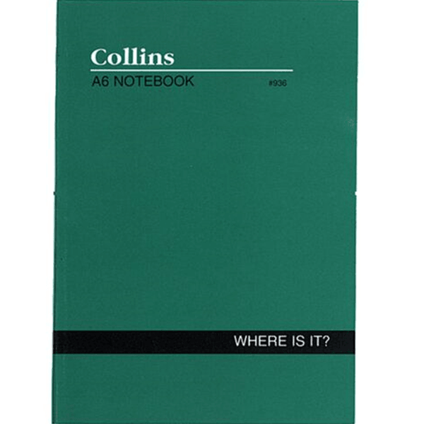 Collins Notebook Soft Cover Where Is It A-Z Index 120 Page A6 Green 04604 - SuperOffice