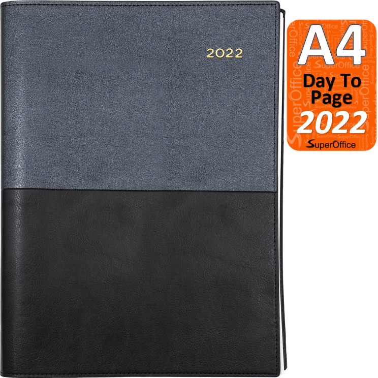 Collins Vanessa A4 Day To Page 2022 Diary Black Calendar Year 145.V99-22 (2022 A4 DTP Black) - SuperOffice