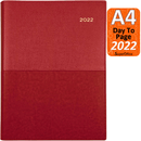 Collins Vanessa A4 Day To Page 2022 Diary Red Calendar Year 145.V15-22 (2022 A4 DTP Red) - SuperOffice