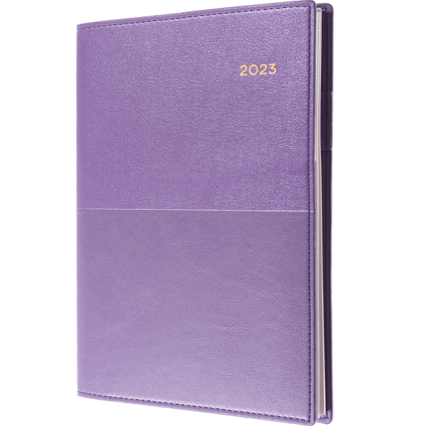 Collins Vanessa A4 Day To Page 2023 Diary Planner Purple 145.V55 (2023 A4 DTP Purple) - SuperOffice
