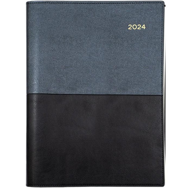 Collins Vanessa A4 Day To Page DTP 2024 Diary Black 145.V99-24 (2024 A4 DTP BLK) - SuperOffice
