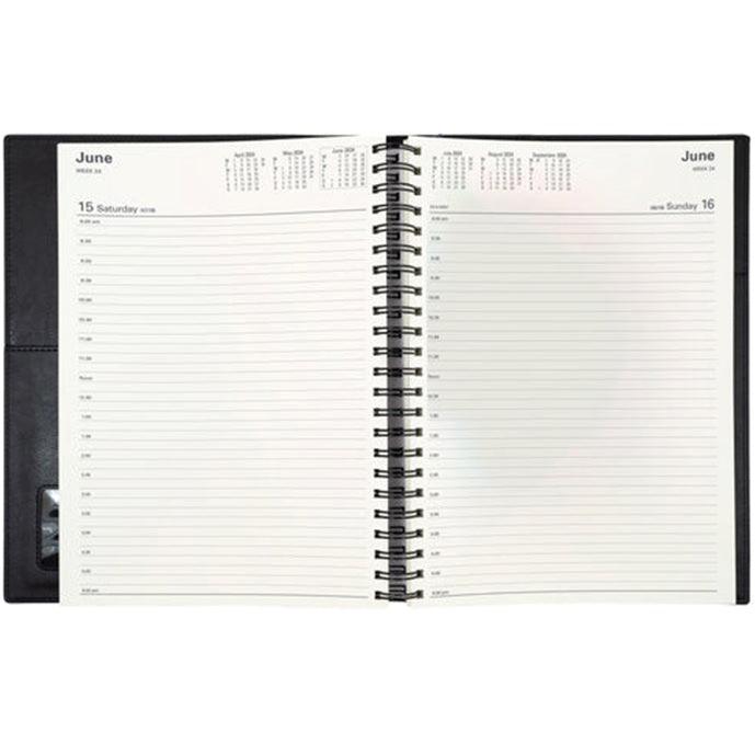 Collins Vanessa A4 Day To Page DTP 2024 Diary Black 145.V99-24 (2024 A4 DTP BLK) - SuperOffice