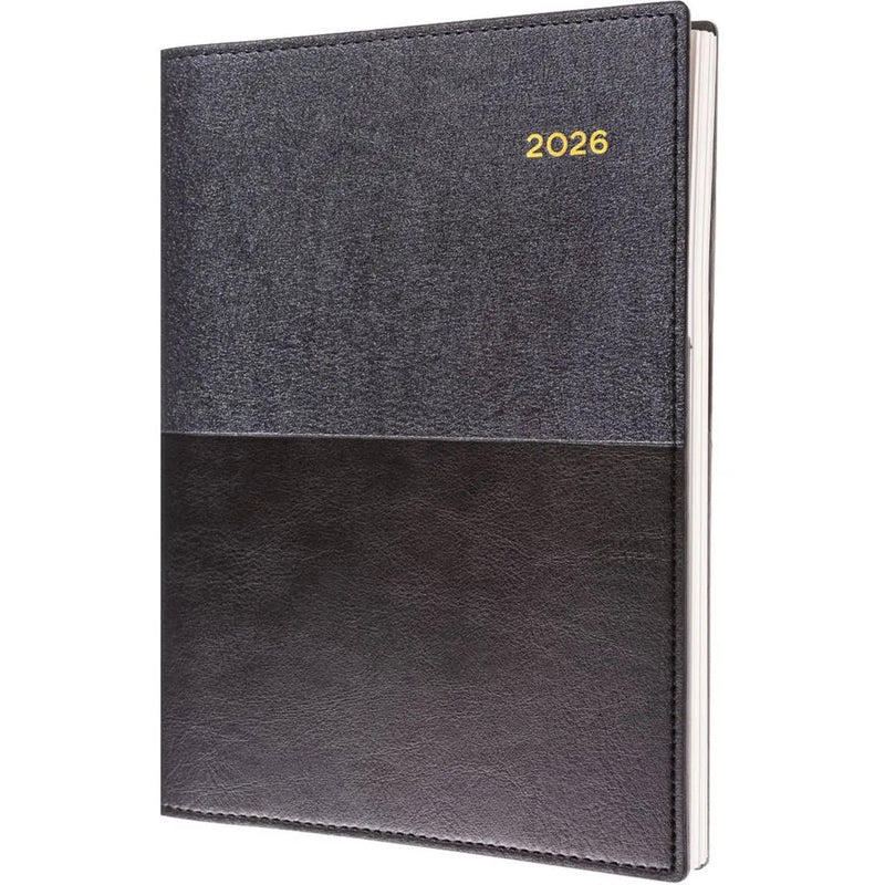 Collins Vanessa A4 Day To Page DTP 2026 Diary Black 145.V99-26 (2026 A4 DTP BLK) - SuperOffice