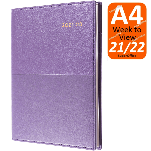 Collins Vanessa A4 Week To View 2021-2022 Diary Purple Financial Year FY345.V55 (2021-2022) - SuperOffice