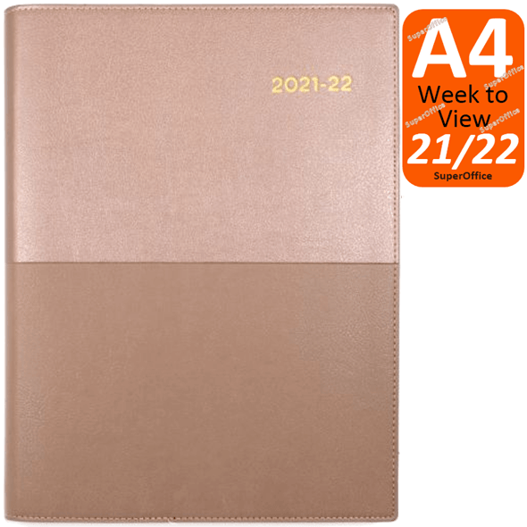 Collins Vanessa A4 Week To View 2021-2022 Diary Rose Gold Financial Year FY345.V49 (2021/22) - SuperOffice