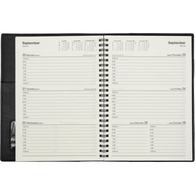 Collins Vanessa A4 Week To View 2022 Diary Black Calendar Year Planner 345.V99-22 (2022 A4 WTV Black) - SuperOffice
