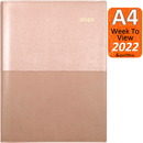 Collins Vanessa A4 Week To View 2022 Diary Rose Gold Calendar Year Planner 345.V49-22 (2022 A4 WTV Rose) - SuperOffice