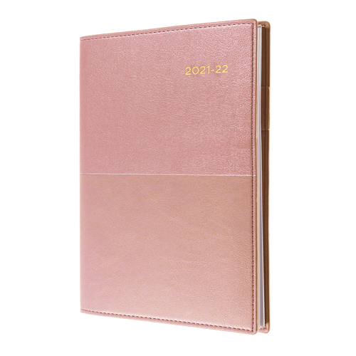 Collins Vanessa A4 Week To View 2022 Diary Rose Gold Calendar Year Planner 345.V49-22 (2022 A4 WTV Rose) - SuperOffice