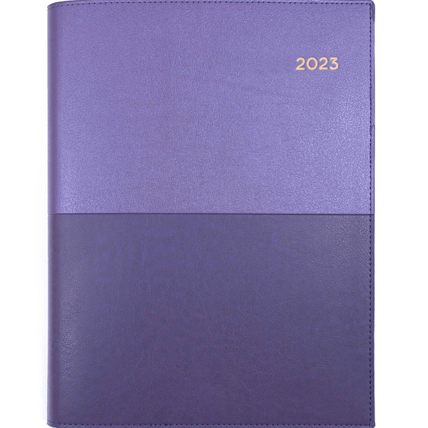 Collins Vanessa A4 Week To View 2023 Diary Purple Calendar Year Planner 345.V55-23 (A4 WTV Purple) - SuperOffice