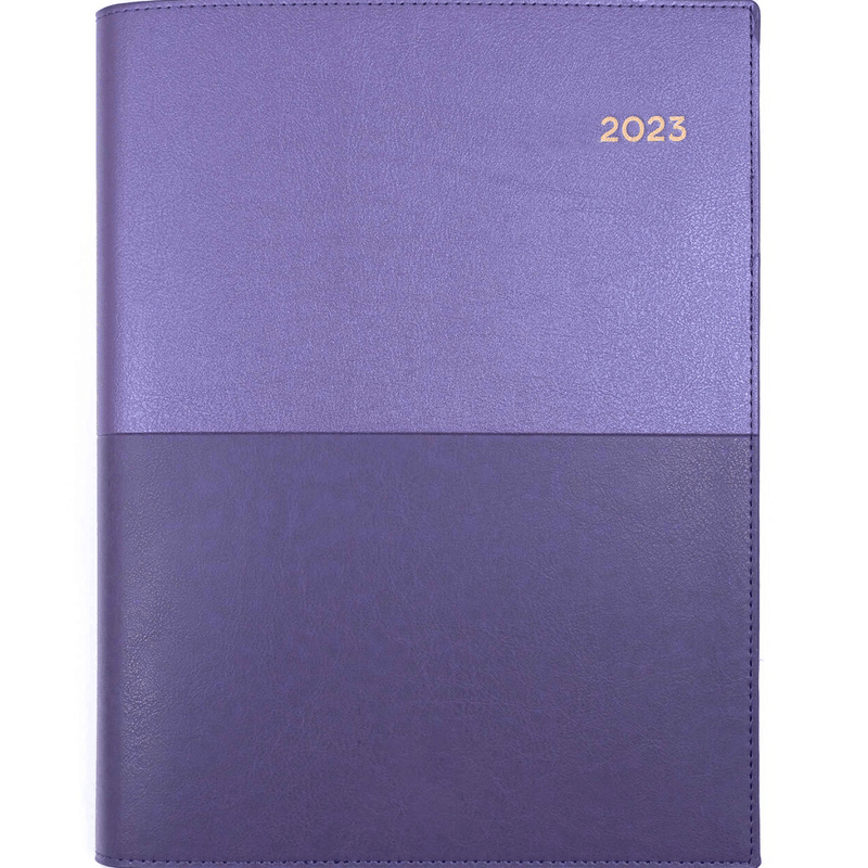 Collins Vanessa A4 Week To View 2023 Diary Purple Calendar Year Planner 345.V55-23 (A4 WTV Purple) - SuperOffice