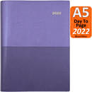 Collins Vanessa A5 Day To Page 2022 Diary Purple Calendar Year Planner 185.V55-22 (A5 DTP Purple) - SuperOffice