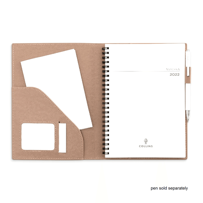 Collins Vanessa A5 Day To Page 2022 Diary Rose Gold Planner 185.V49-22 (2022 A5 DTP Rose) - SuperOffice