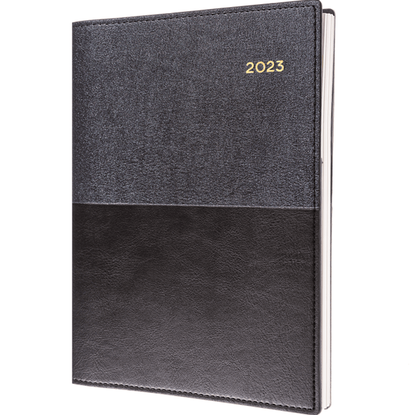 Collins Vanessa A5 Day To Page 2023 Diary Black Calendar Year Planner 185.V99 (2023 A5 DTP BLK) - SuperOffice