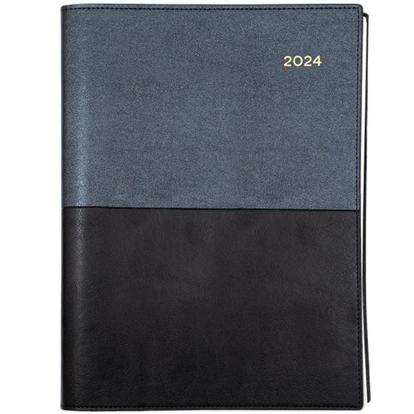 Collins Vanessa A5 Day To Page 2024 Diary Black Calendar Year Planner 185.V99-24 (2024 A5 DTP BLK) - SuperOffice