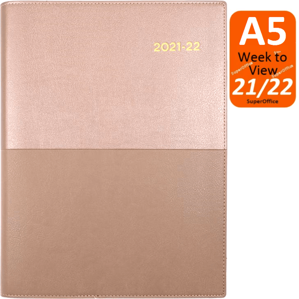 Collins Vanessa A5 Week To View 2021-2022 Diary Rose Gold Financial Year FY385.V49 (2021-22) - SuperOffice
