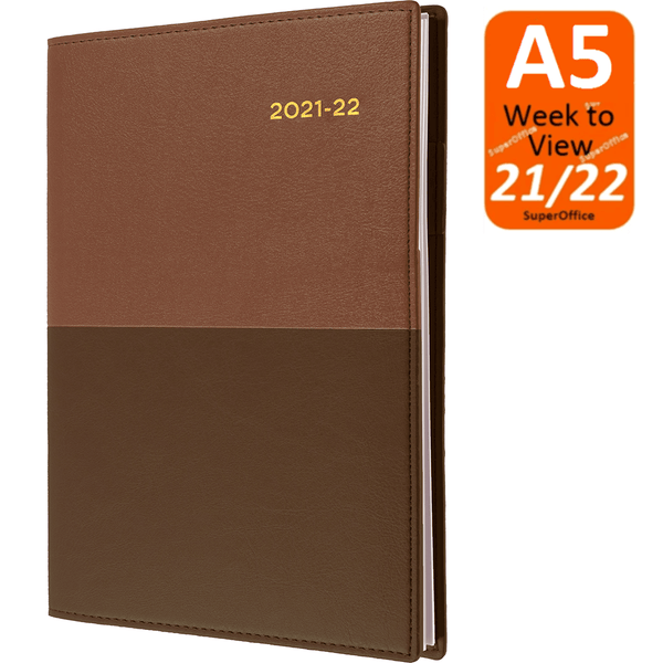 Collins Vanessa A5 Week To View 2021-2022 Diary Tan Brown Financial Year FY385.V90-2122 - SuperOffice
