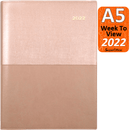 Collins Vanessa A5 Week To View 2022 Diary Rose Gold Calendar Year Planner 385.V49-22 (A5 WTV Rose) - SuperOffice