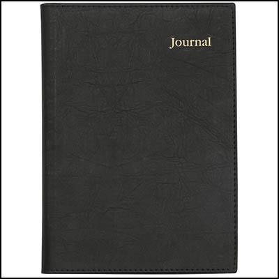 Collins Vanessa Notebook Journal Wirobound Lined 200 Page Ruled Leathergrain Pvc A5 Black NB285 - SuperOffice
