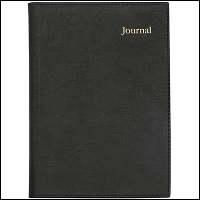 Collins Vanessa Notebook Journal Wirobound Lined 200 Page Ruled Leathergrain Pvc A6 Black NB365 - SuperOffice