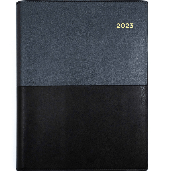 Collins Vanessa Quarto A4 Week To View 2023 Diary Black Calendar Planner 325.V99 (2023 Quarto Black) - SuperOffice