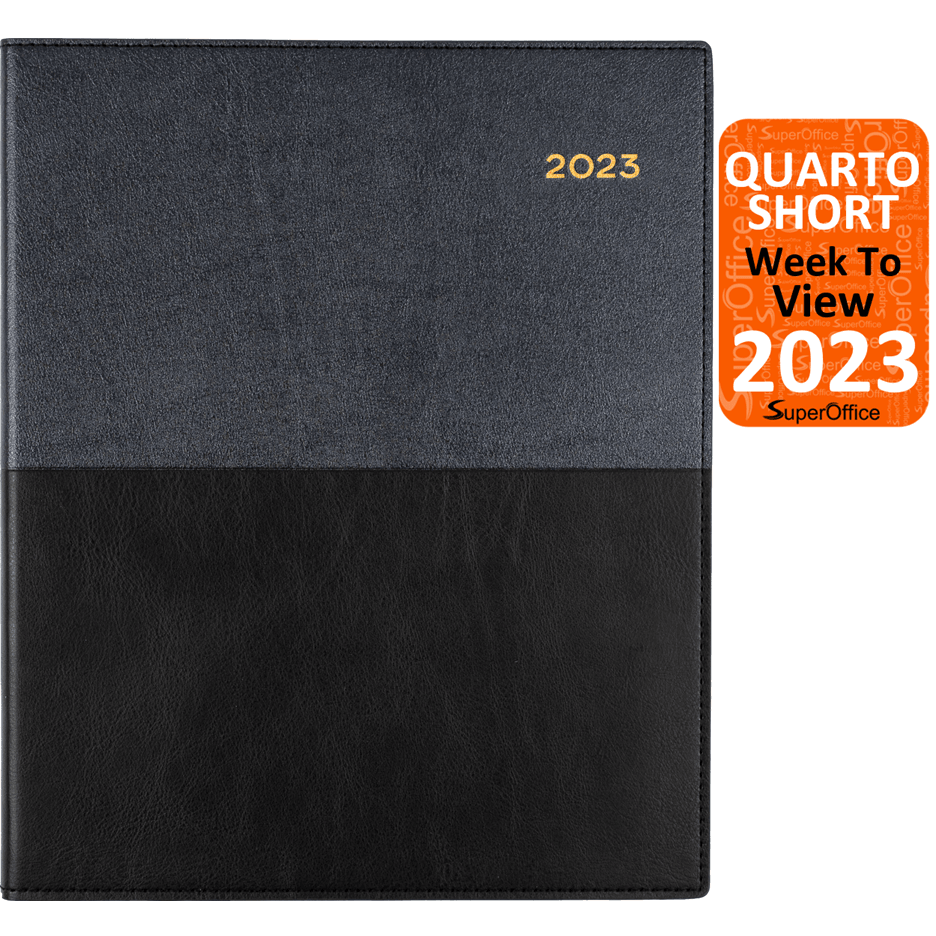 Collins - Agenda De Gestión 2026, Vista Semanal Vertical, Cubierta De Piel Negra, Tamaño Cuarto (260x210 Mm) Con Mapas