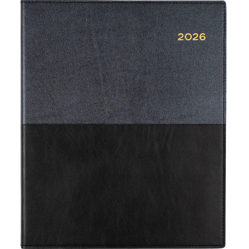 Collins Vanessa Quarto A4 Week To View 2026 Diary Black Calendar Planner 325.V99-26 (Quarto Black) - SuperOffice