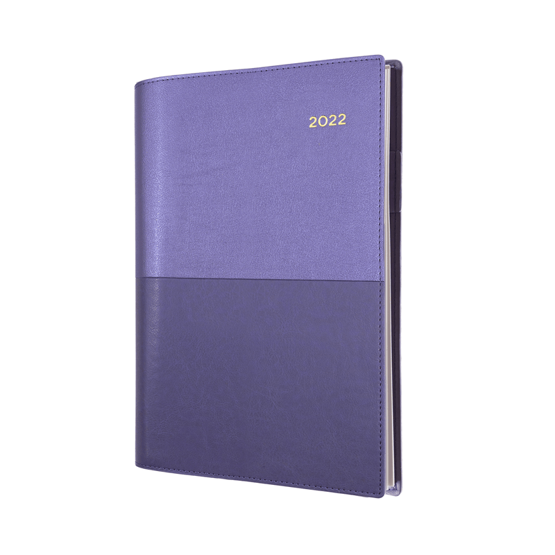 Collins Vanessa Quarto Short Week To View 2022 Diary Purple Planner 325.V55-22 (Purple Quarto) - SuperOffice