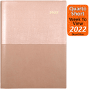 Collins Vanessa Quarto Short Week To View 2022 Diary Rose Gold Planner 325.V49-22 (2022 Quarto Rose) - SuperOffice