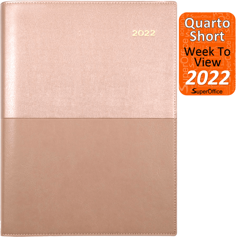 Collins Vanessa Quarto Short Week To View 2022 Diary Rose Gold Planner 325.V49-22 (2022 Quarto Rose) - SuperOffice