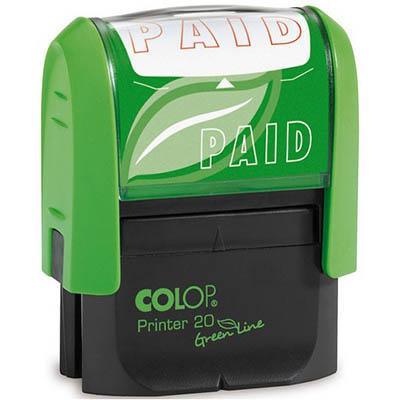Colop 20 Green Message Stamp Paid 14 X 38Mm Red 980002 - SuperOffice