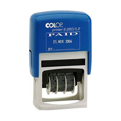 Colop S260/L2B Dater Stamp Paid Blue/Red 987125 - SuperOffice