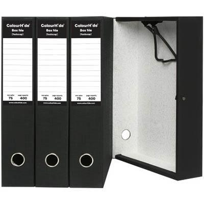 Colourhide Box File Foolscap Black 8001002 - SuperOffice