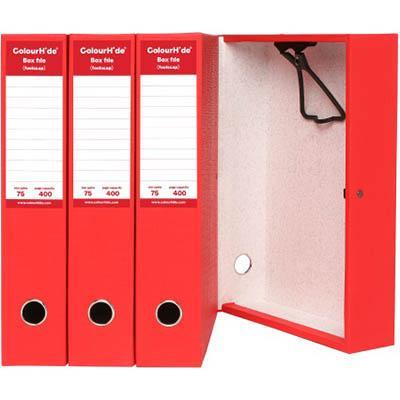 Colourhide Box File Foolscap Red 8001003 - SuperOffice
