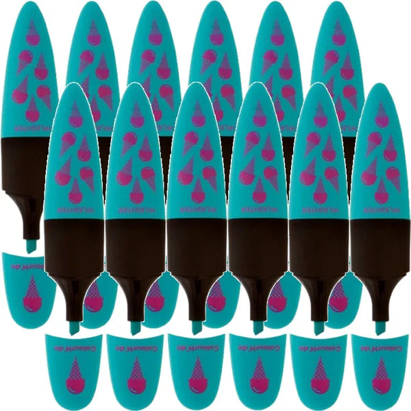 Colourhide Designer Highlighter Quirky Turquoise Blue Box 12 1960125 (Box 12) - SuperOffice