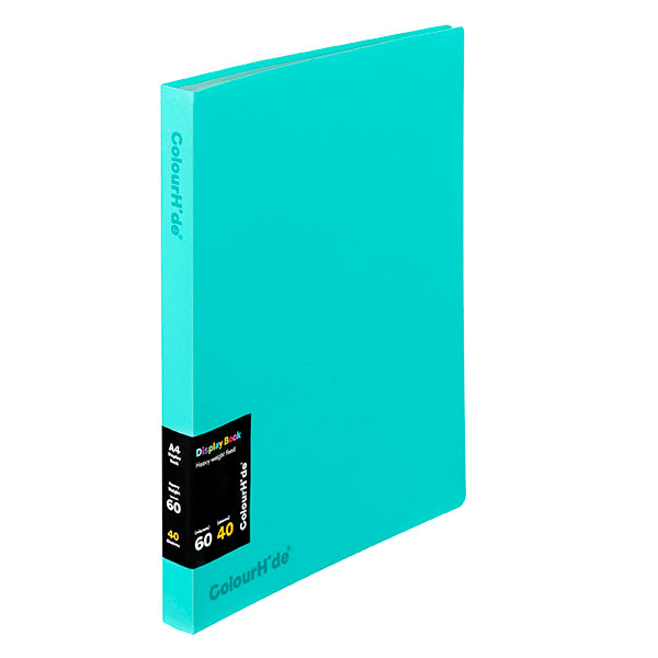 Colourhide Display Book 40 Pockets Sleeves A4 Aqua Blue Pack 6 2055232J (6 Pack) - SuperOffice