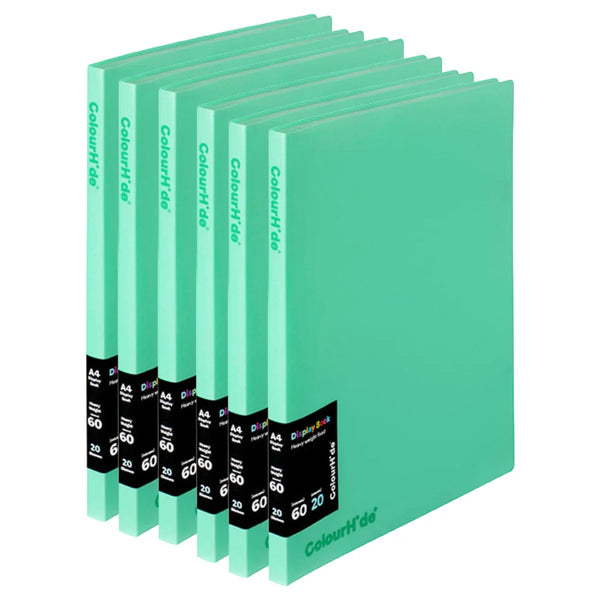 ColourHide Display Book Insert Cover Fixed 20 Sheets Biscay Geen Pack 6 2055107J (Pack 6) - SuperOffice